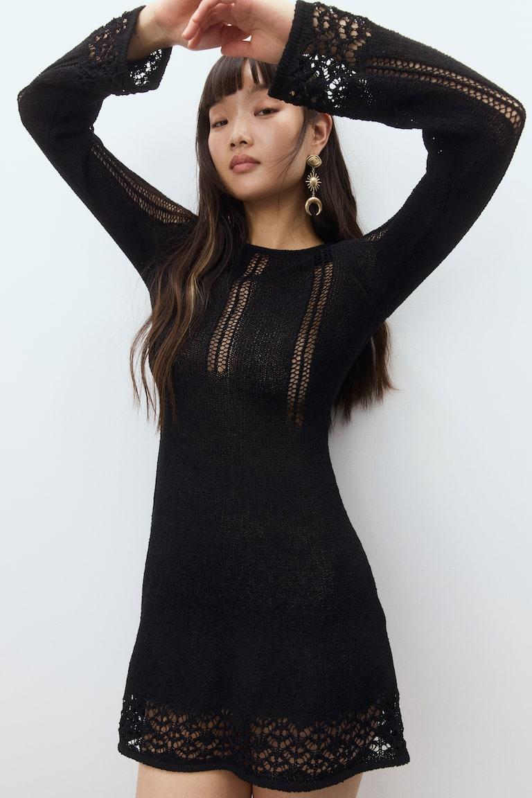 H&M Minikleid in Ajourstrick Cyber Monday