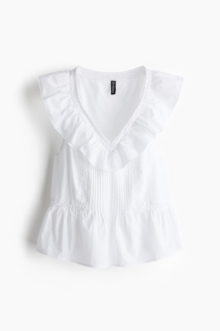 H&M Baumwolltop mit Volant Top Angebot