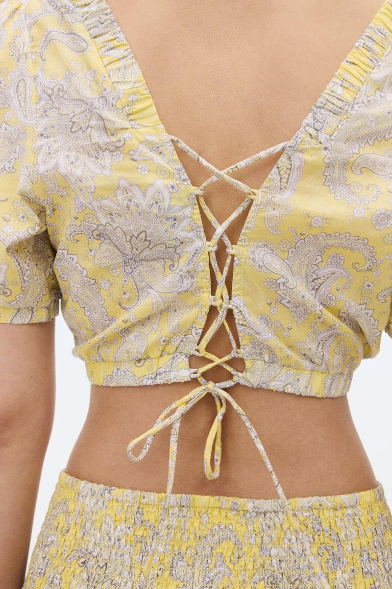 H&M Baumwollbluse mit Spitze Blitzangebot