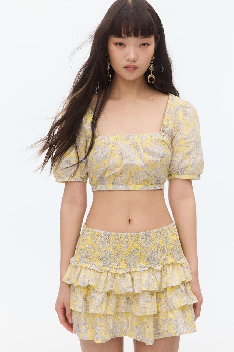 H&M Baumwollbluse mit Spitze Große Rabatte