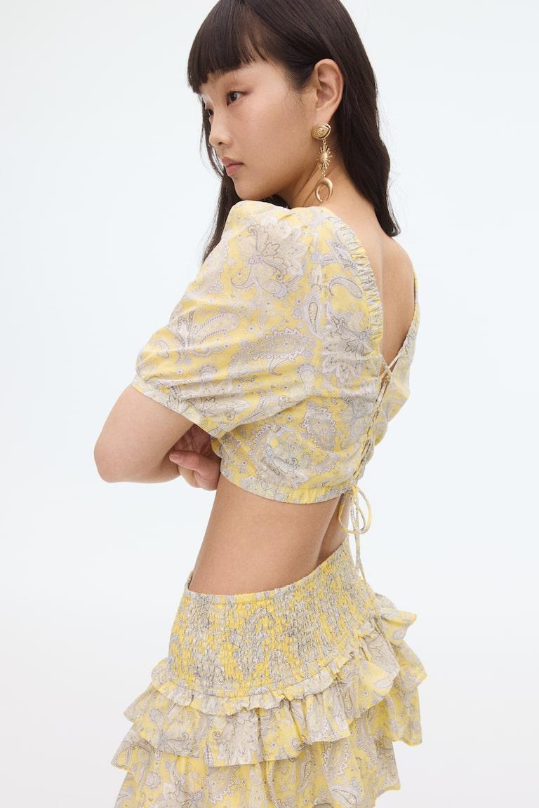 H&M Baumwollbluse mit Spitze Große Rabatte