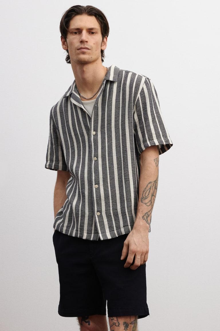 H&M Freizeithemd mit Struktur in Regular Fit Top Angebot