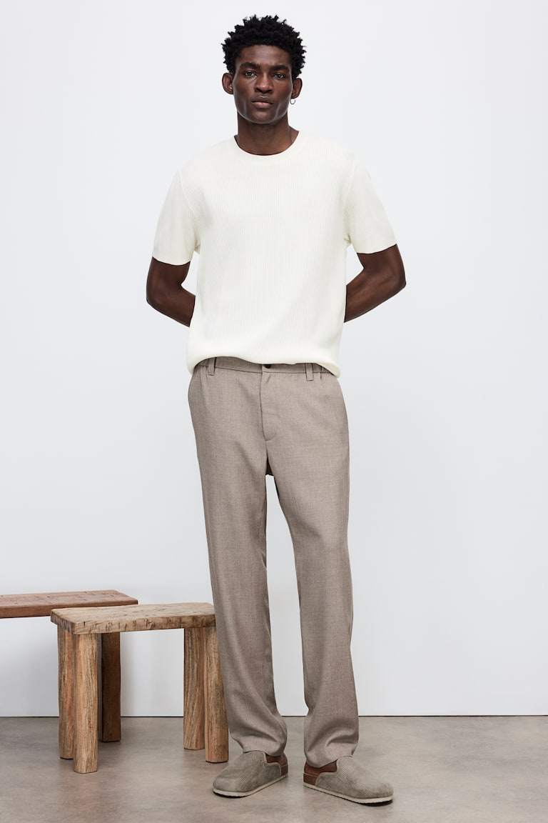H&M T-Shirt in Rippstrick Regular Fit Sonderangebote