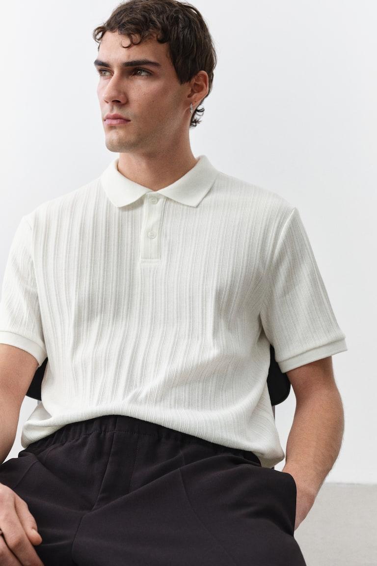 H&M Poloshirt aus Strukturjersey in Slim Fit Riesige Rabatte