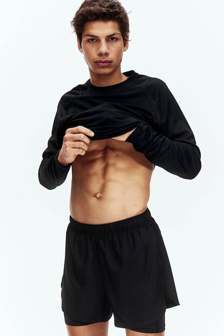 H&M Doppellagige Sportshorts mit DryMove™ Online Outlet