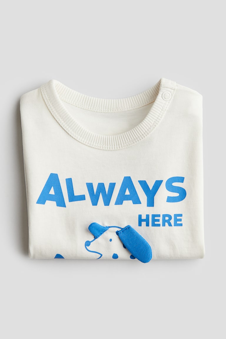 H&M Baumwoll-T-Shirt mit Print Kostenloser Versand international