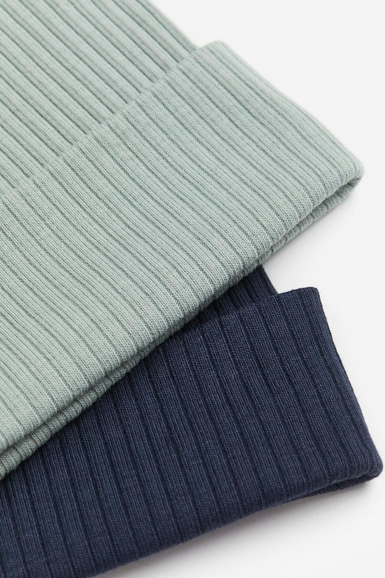 H&M 2er-Pack Gerippte Beanies mit Ohren Top Angebot