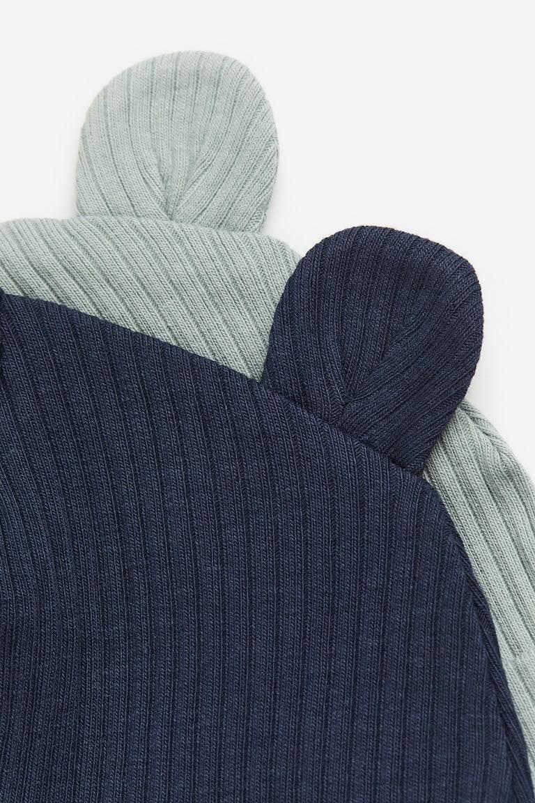 H&M 2er-Pack Gerippte Beanies mit Ohren Top Angebot