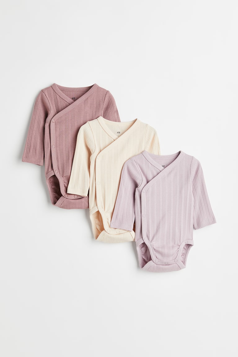 H&M 3er-Pack Gerippte Wickelbodys Kauf eins, bekomm eins gratis