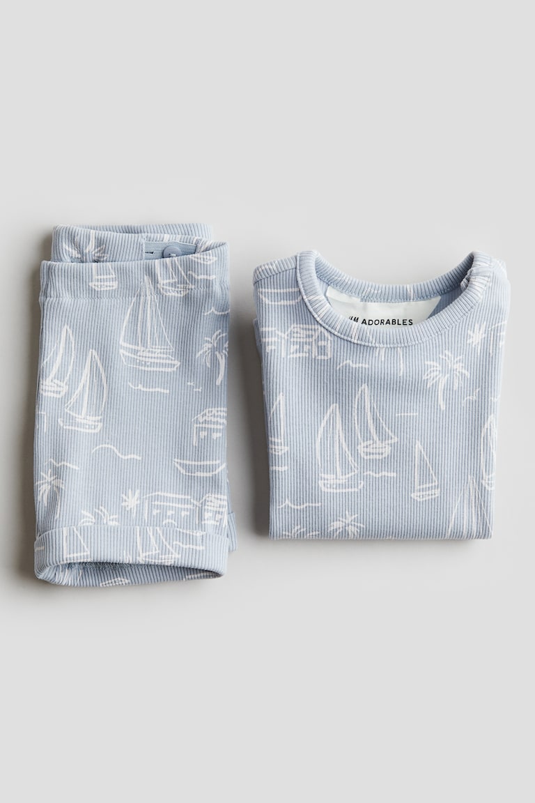 H&M Zweiteiler aus gerippter Baumwolle Fabrikverkauf