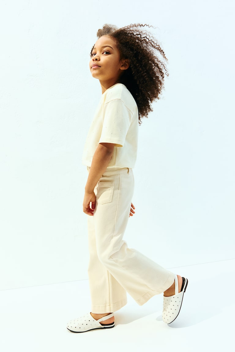 H&M Ausgestellte Twillhose Neueste Mode