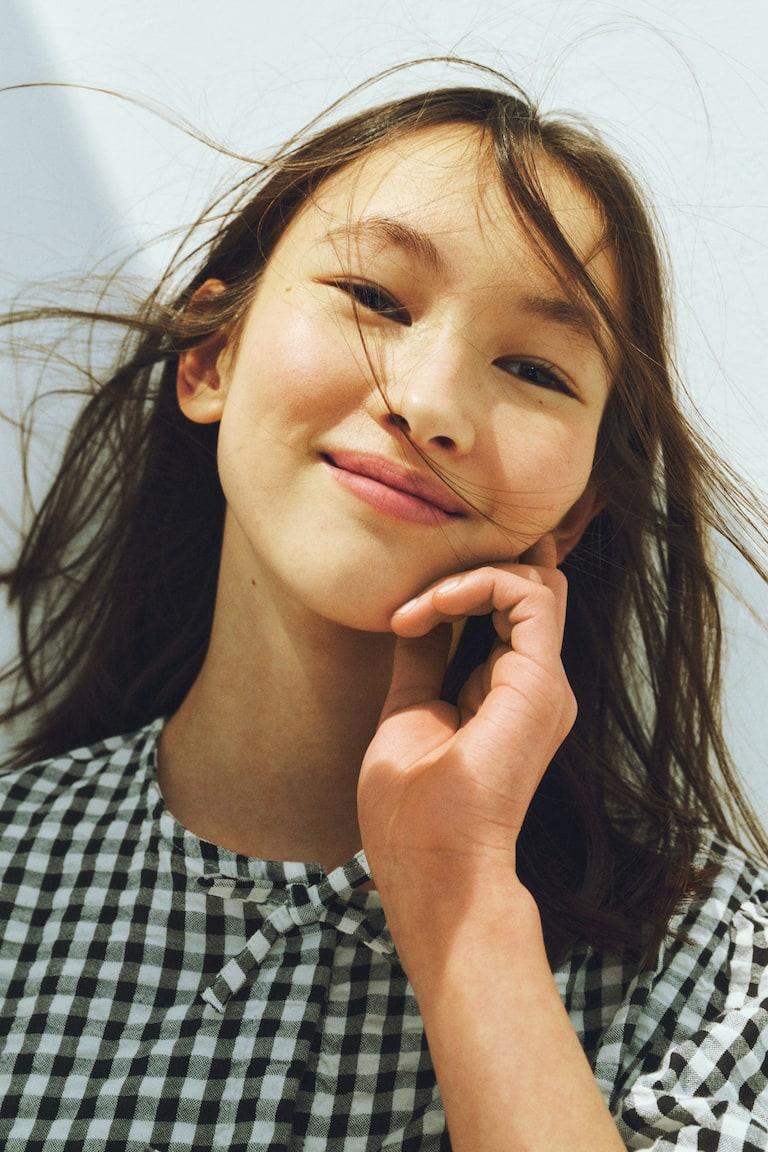 H&M Peplumbluse aus Baumwoll-Seersucker Rabatt