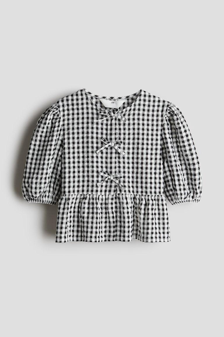 H&M Peplumbluse aus Baumwoll-Seersucker Günstig kaufen