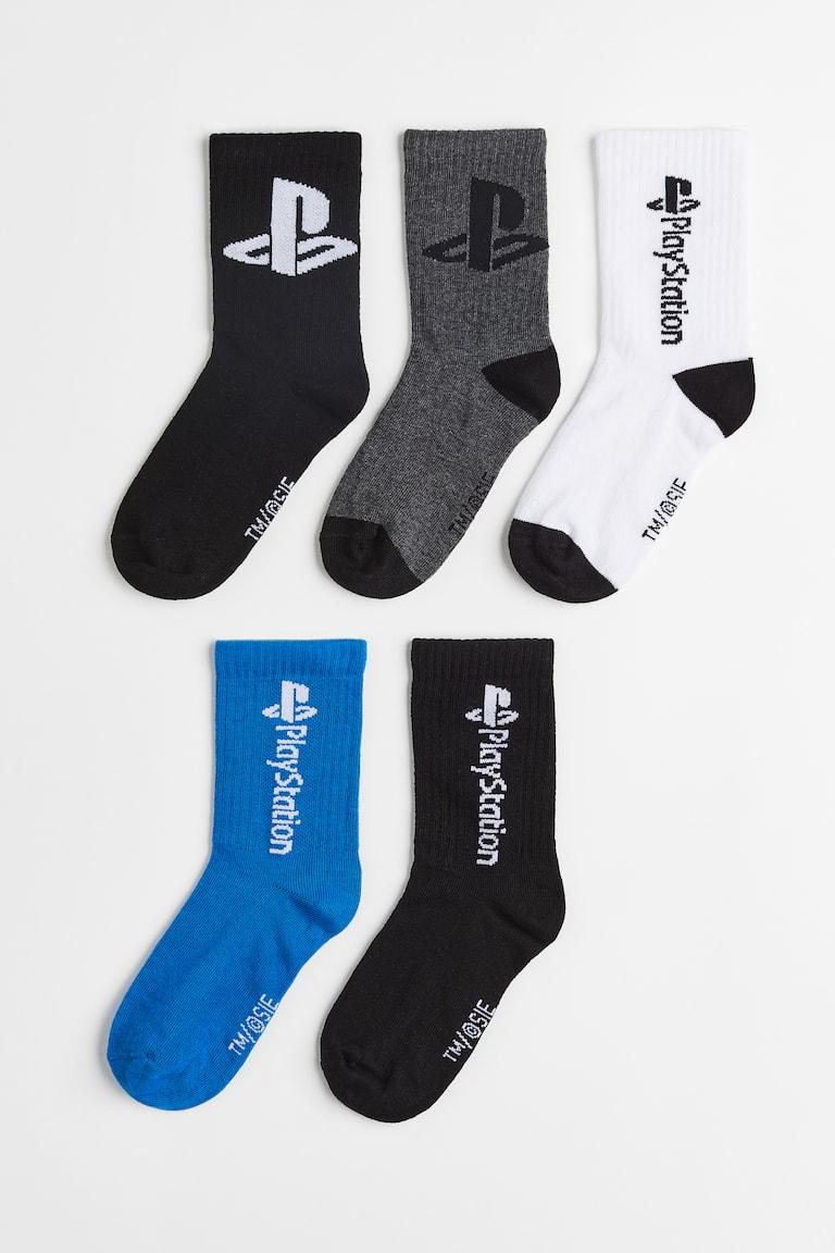 H&M 5er-Pack Socken mit Intarsienmotiv Letzte 3 Tage