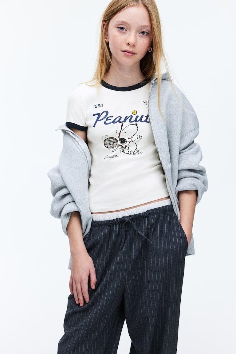 H&M Jerseyshirt mit Print Bis zu 50% Rabatt