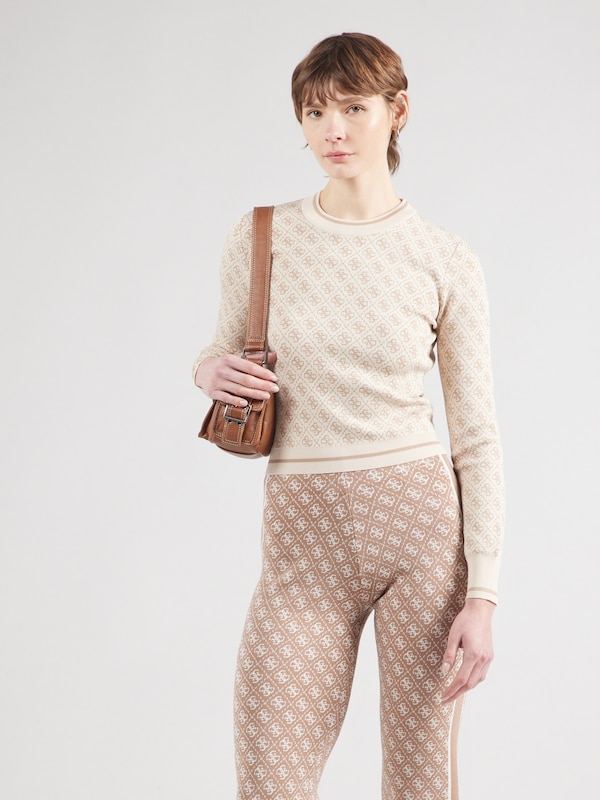 GUESS GUESS Pullover 'Lise' in Beige Creme Black Friday Preise
