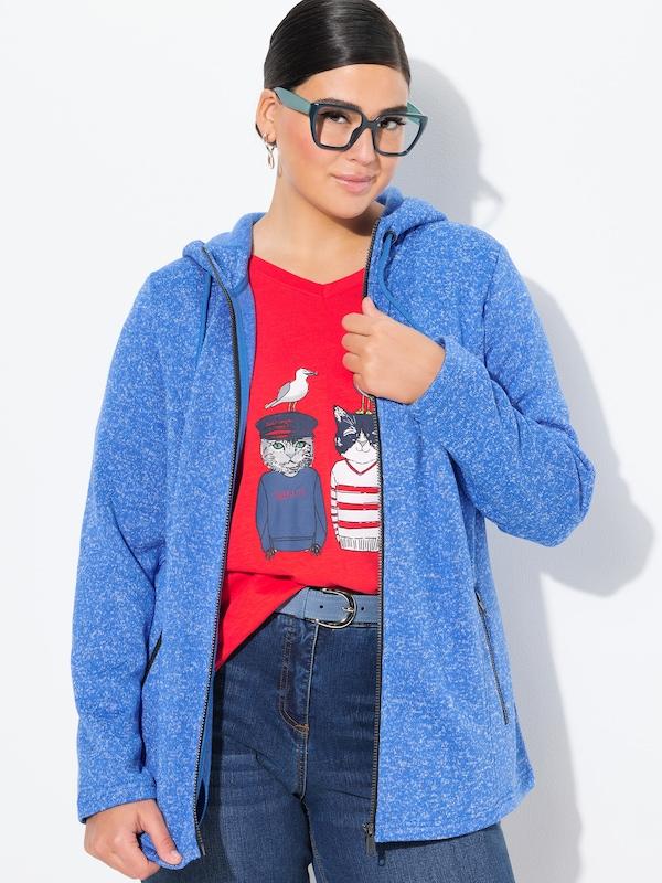 Ulla Popken Ulla Popken Fleecejacke in Blau Super Rabatt
