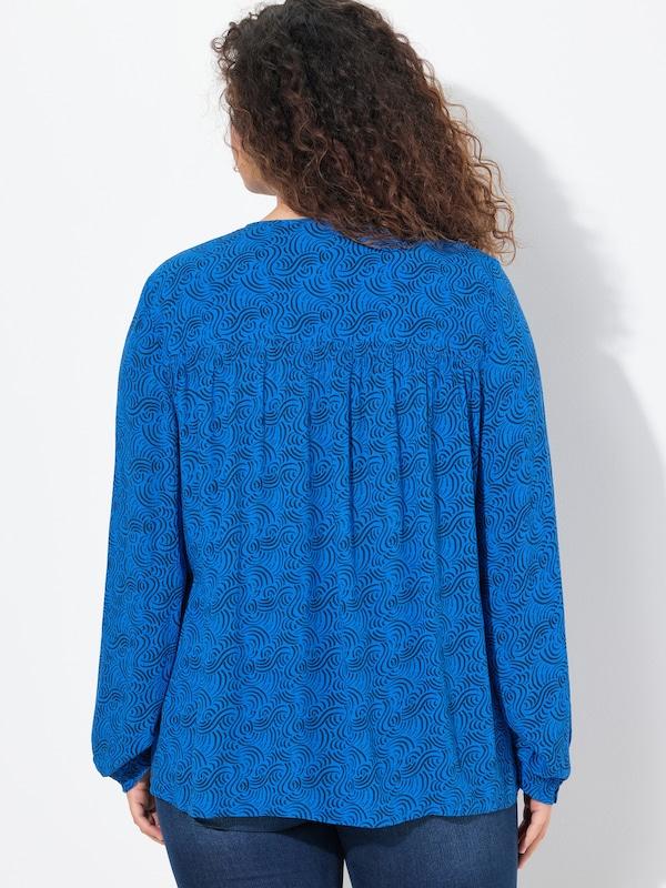 Ulla Popken Ulla Popken Bluse in Blau Marine Clearance-Verkauf