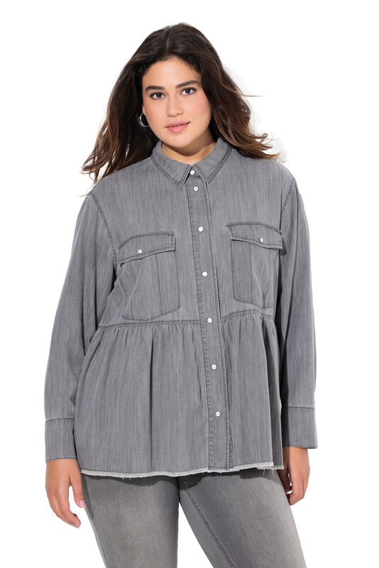 Ulla Popken Ulla Popken Bluse in Grey Denim Fabrikladen