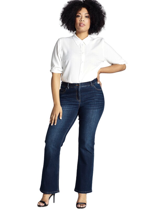 Ulla Popken Ulla Popken Bootcut Jeans in Dunkelblau Speichern exportieren