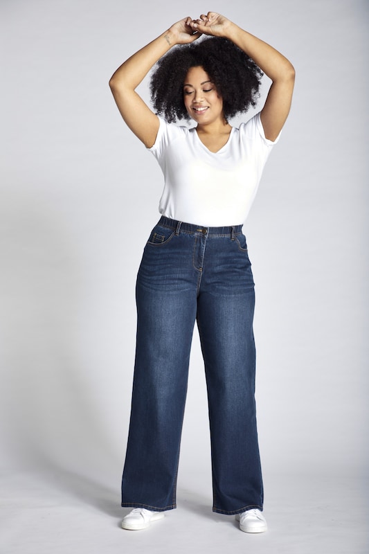 Ulla Popken Ulla Popken Wide Leg Jeans in Dunkelblau Black Friday Preise