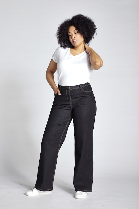 Ulla Popken Ulla Popken Wide Leg Jeans in Nachtblau 50% Rabatt für begrenzte Zeit