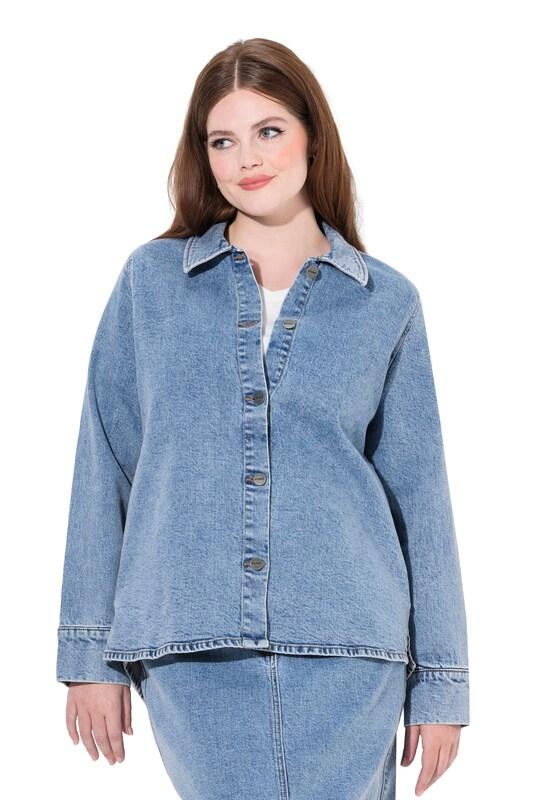 Ulla Popken Ulla Popken Jacke (GOTS) in Blue Denim Schlussverkauf