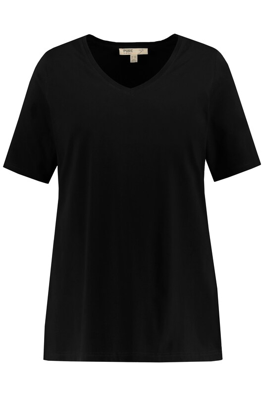 Ulla Popken Ulla Popken T-Shirt (GOTS) in Schwarz Kostenloser Versand