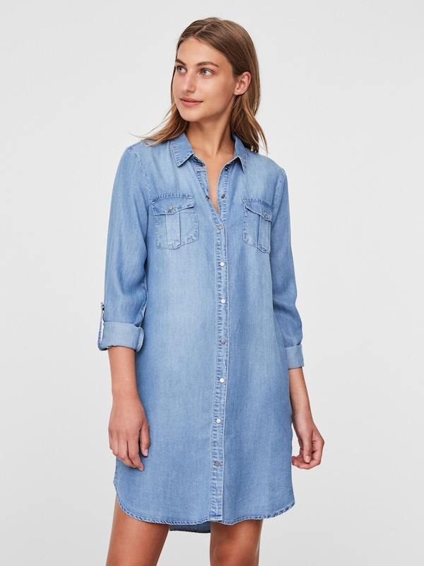 VERO MODA VERO MODA Kleid 'VMSilla' in Blue Denim Räumungsverkauf