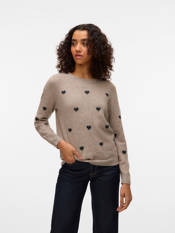 VERO MODA VERO MODA Pullover 'VMDOFFY INTARSIA' in Taupe Bis zu 65% Rabatt
