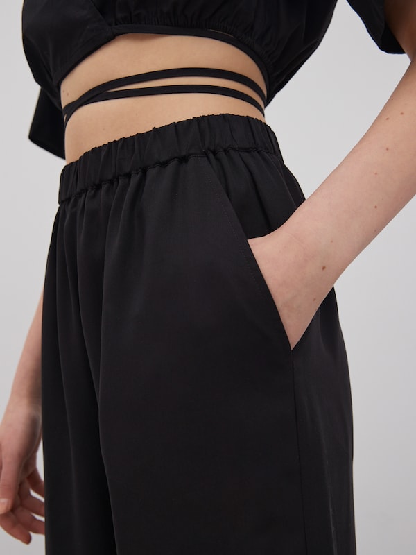 EDITED EDITED Wide Leg Hose 'Nona' in Schwarz Letzter Tag
