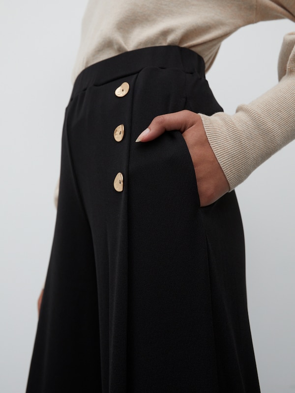 EDITED EDITED Wide Leg Hose 'Jamie' in Schwarz Riesige Rabatte
