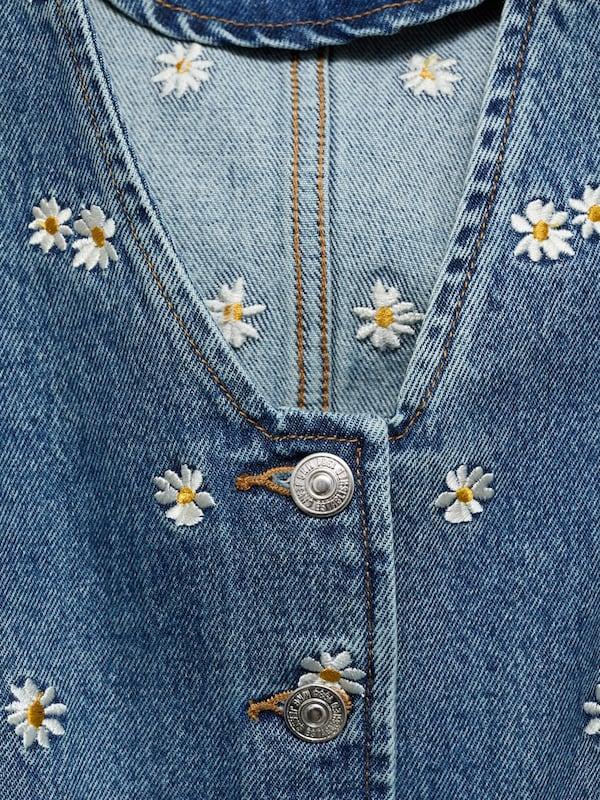 MANGO MANGO Weste 'MASSY' in Blue Denim Verkauf