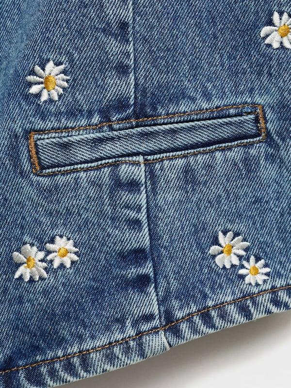 MANGO MANGO Weste 'MASSY' in Blue Denim Verkauf