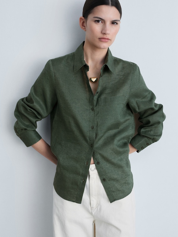 MANGO MANGO Bluse in Dunkelgrün Kostenloser Versand