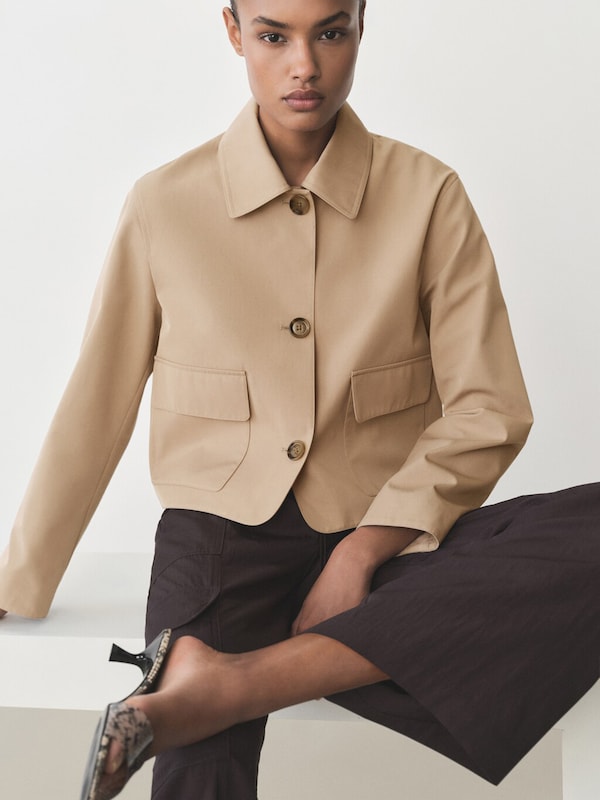 MANGO MANGO Jacke 'Newyork' in Khaki Großer Ausverkauf