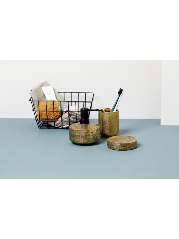 Wenko Wenko Bad-Accessoire Set 'Rivara' in Gold 50% Rabatt für begrenzte Zeit