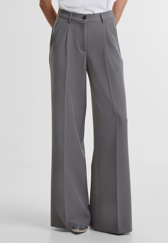 Urban Classics Urban Classics Wide Leg Bundfaltenhose in Grau Tiefpreis