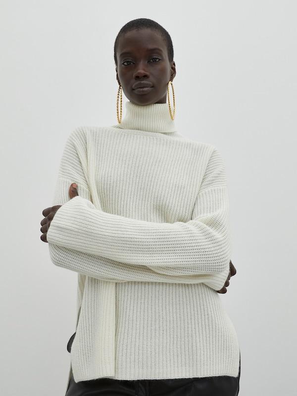 EDITED EDITED Pullover mit Kaschmiranteil 'Allegra' in Weiß Zeitlich begrenztes Angebot