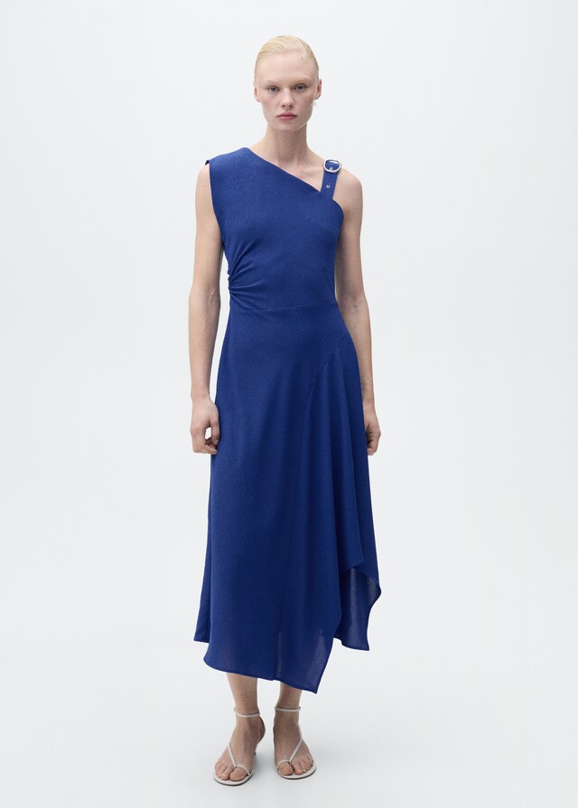 ﻿Mango Asymmetrisches Kleid mit Schnalle am Träger Vatertagsangebot