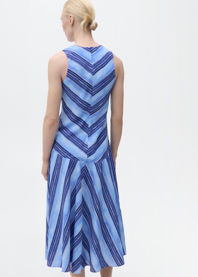 Mango Ausgestelltes Kleid mit Streifen Valentinstagsangebot