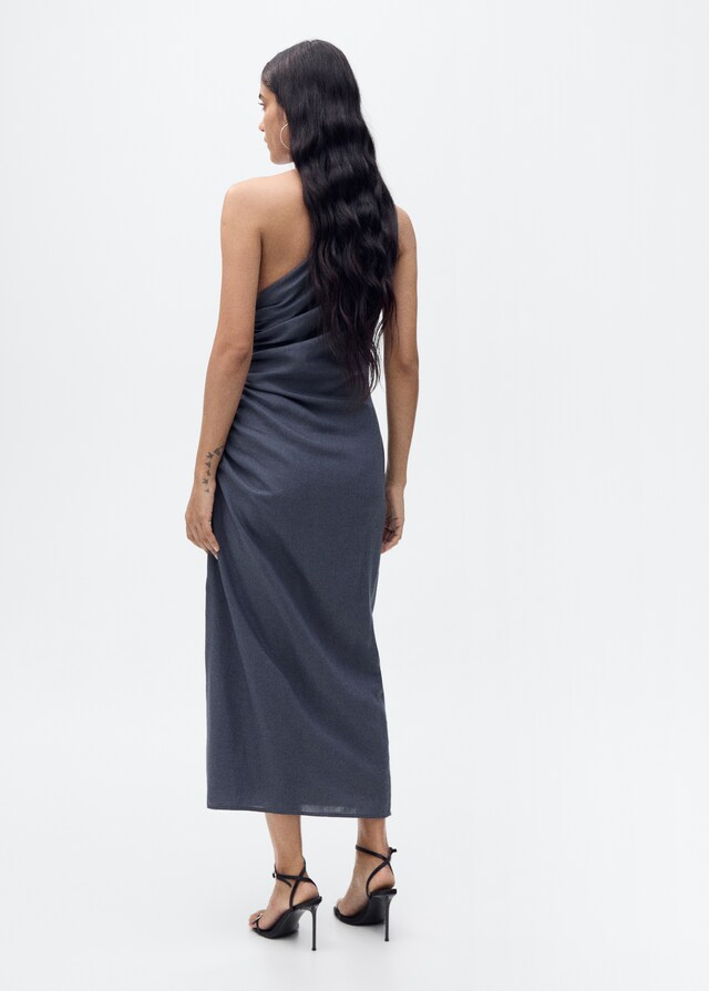 Mango Asymmetrisches Kleid mit gerafften Details Jubiläumsangebot