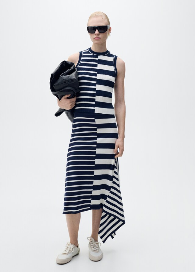 Mango Gestreiftes Jersey-Top Lagerräumung