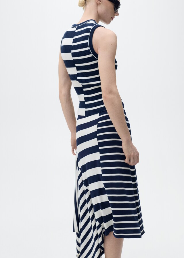 Mango Gestreiftes Jersey-Top Lagerräumung