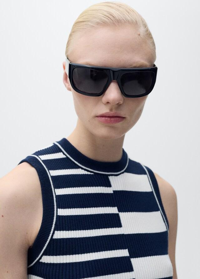 Mango Gestreiftes Jersey-Top Lagerräumung