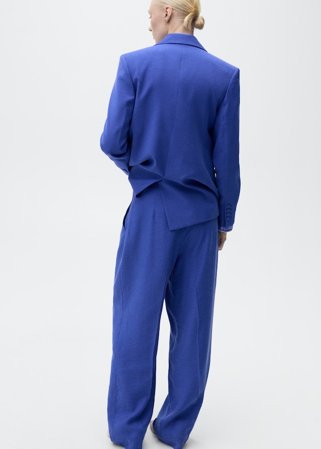 Mango Wideleg-Anzughose mit Bundfalten Online Outlet