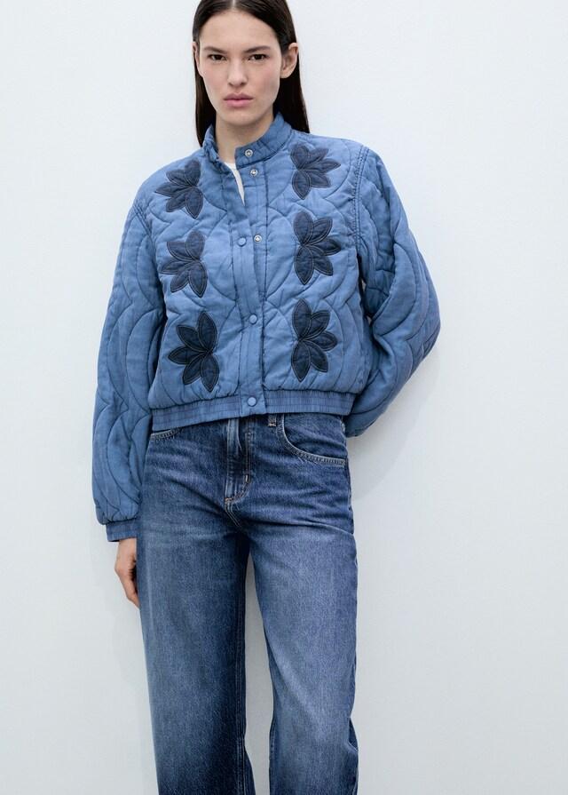 Mango Steppjacke mit Blumenstickerei Bestseller