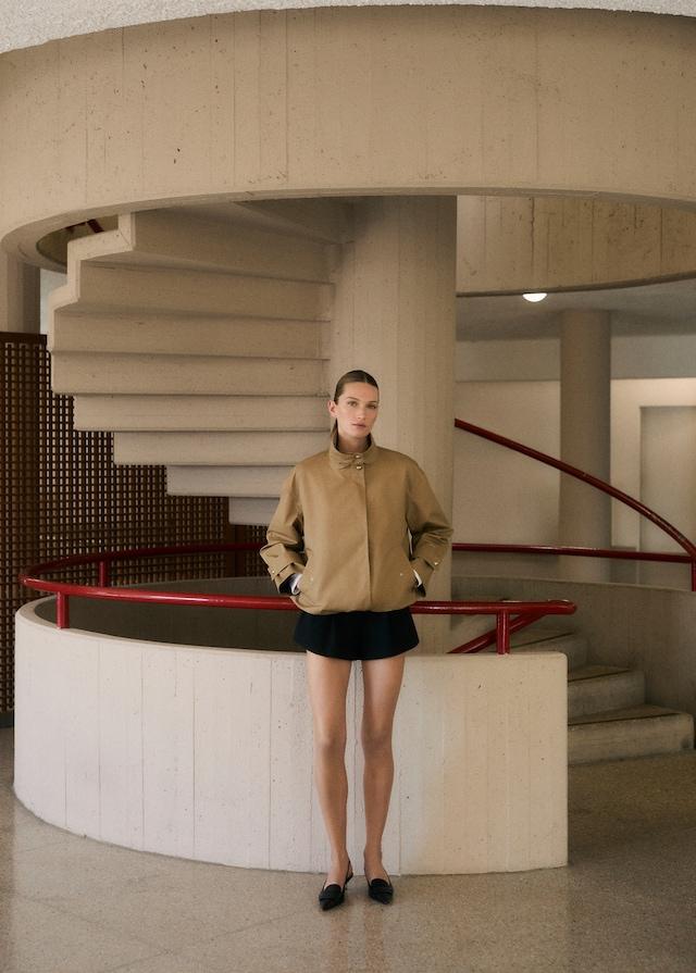 Mango Baumwoll-Parka mit gerafftem Saum Saisonale Angebote