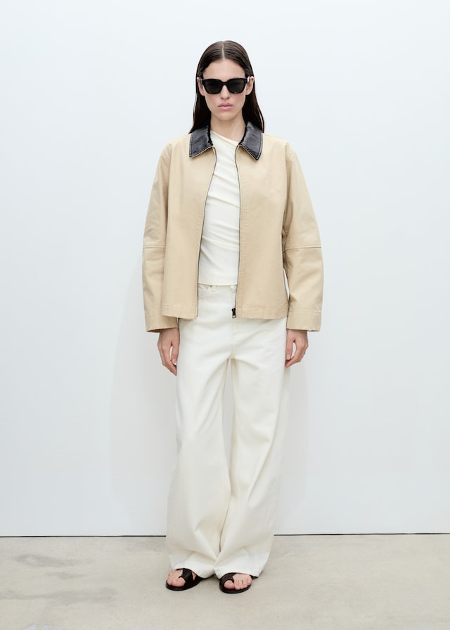 Mango Baumwolljacke mit Kontrastkragen Sonderangebote