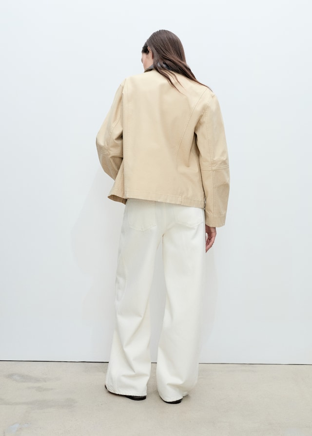 Mango Baumwolljacke mit Kontrastkragen Sonderangebote